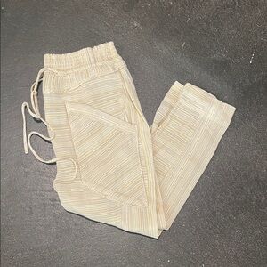 Free People Striped Beige Pants